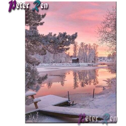 5d Scenic snow scene Diamond Painting full Square\Round Rhinestone Diamond Embroidery Mosaic picture modern Home Decoration