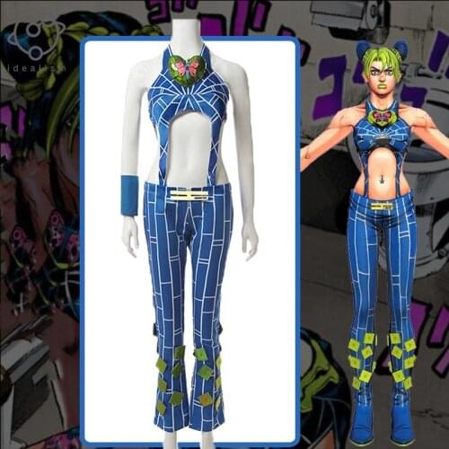 Anime JoJos Bizarre Adventure Cosplay Jolyne Cujoh Kujo Costume Uniform Outfit Halloween Costumes Christmas Fancy Party Dress