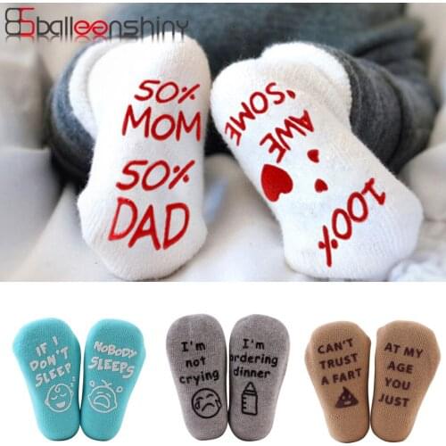 Balleenshiny English Alphabet Baby Socks Cotton Casual Kids Socks for Girls Boys Newborn Toddler Socks Baby Accessories