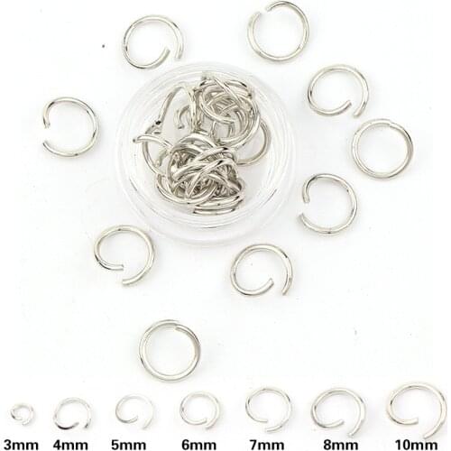 White K Mixed Color 4/5/6/7/8/9/10mm Tone Metal Open Jump Rings Necklace With Close Tool Ring DIY Jewelry Making