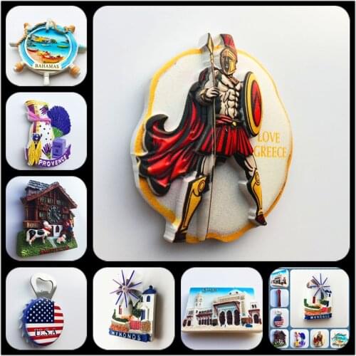 European and American scenery 3D Fridge Magnets Tourism Souvenir Refrigerator Magnetic Sticker Collection Handicraft Gift