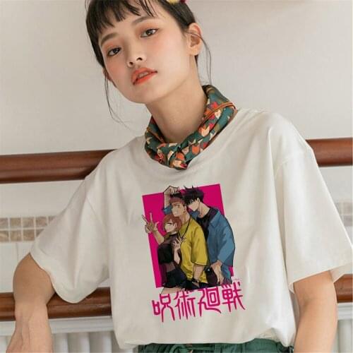 Itadori Yuji Print Summer Women Tshirt Jujutsu Kaisen Anime Graphic O-Neck Short Sleeve Female Clothes Dropship