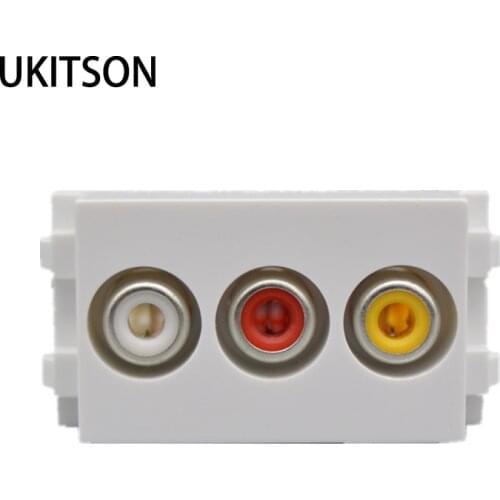 Female 3RCA AV Audio Video Slot Composite Socket RCA Slots Module For DVD PS VCR Camera Connector