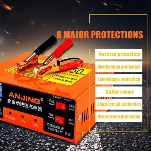 Intelligent Motorcycle Repair Charger AUTO Lead Acid 130W 10A LED Display 12V24V Pulse Repair Charger Repair Charger