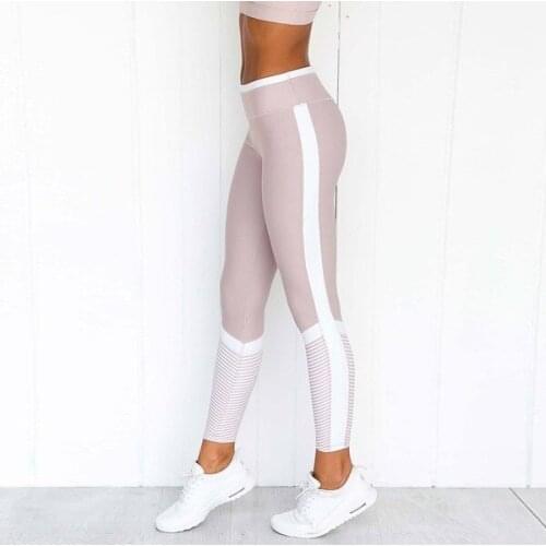 Women Slim Fitness Leggins Casual Workout Pink Butt Lifting Pants White Striped Leggings Activewear Yogaing pants