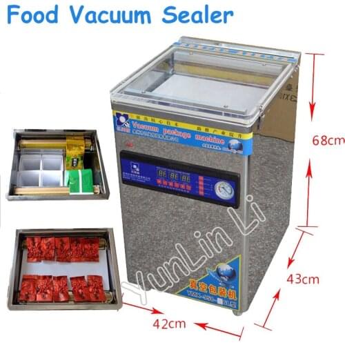 Stainless Steel Food Vacuum Sealing Machine Bag Packing Machine Desktop Double Pump Vacuum Packing Sealing Machine YMX-958-06L