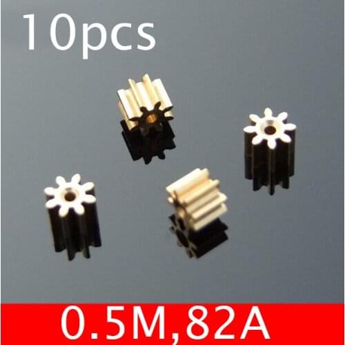 10PCS 0.5M 82A Metal Gears 8T 2mm Shaft Hole Diameter Motor Copper Gear Pinion Spare Parts For DIY Models