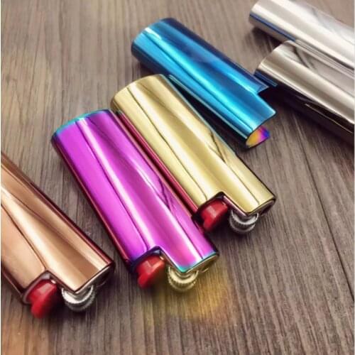 Metal Armor Gas Lighter Shell Ice Mirror J6 Lighter Case General Plastic Body Protection Lighter cover For Bic