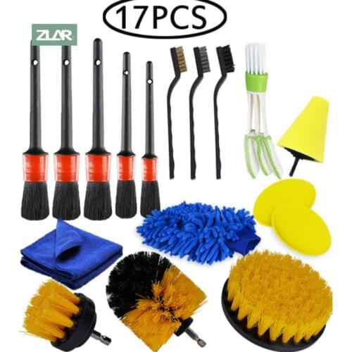 Detailing Brush Set Car Cleaning Brushes Power Scrubber Drill Brush For Car Leather Air Vents Rim Cleaning Dirt Dust Clean Tools