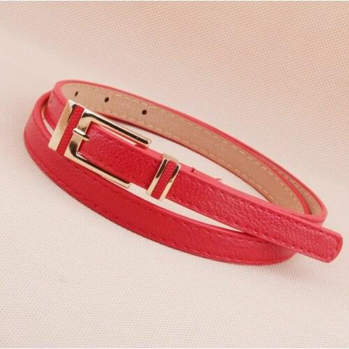 Newest popular designer belts fashion cinturon mujer Punk PU leather bright color pins buckle thin strap waist belt female women