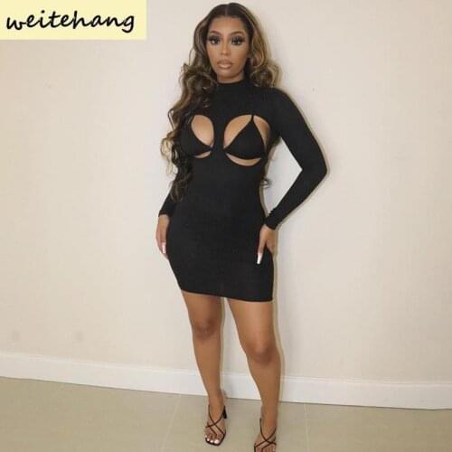 Spring Autumn New Women Dress Fashion Sexy Hollow Dress Women Elastic Slim Bag Hip Solid Color Dress Female Party Club Dress 276