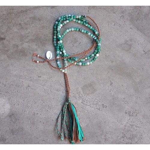 New arrival chrysoprase stone necklace tassel for woman