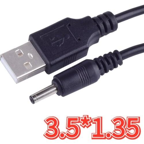 DC Power Plug USB Convert To 3.5*1.35mm/DC 3.5*1.35 White Black L Shape Right Angle Jack With Cord Connector Cable