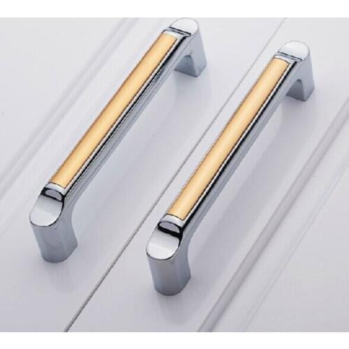 5" modern fashion kitchen cabinet handles shiny silver dresser pull128mm drawer cupbord wardrobe furniture handle pull knob