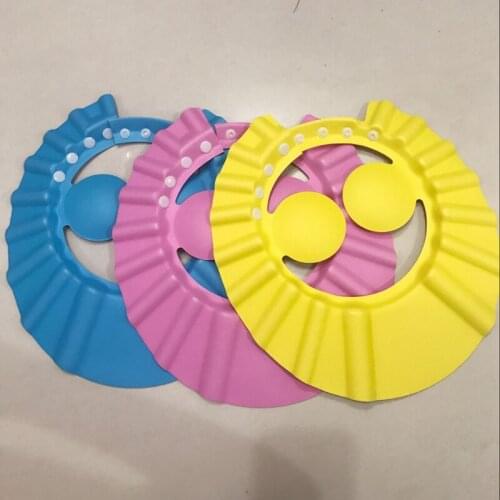 Baby Kids Shower Caps Ear Protector Bath Shampoo Hair Cut Protective Cap Safety Soft Baby Hat Adjustable Shower Hats