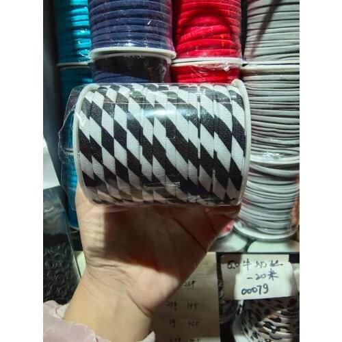 5mm 20meters / Spool black/white diamond Elastic lycra cord Stitched round lycra cord Lycra strip For DIY Jewelry Marking