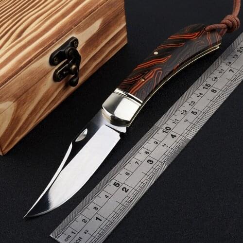 High-quality folding knife 14C28 blade debris flow G10 handle outdoor tactical camping hunting self-defense fruit tool knife