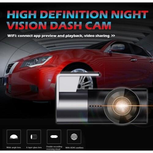 Mini Hidden Car DVR Dash Cam Recorder 1080P HD Night Vision APP Control Dash Camera Recorder WiFi Dash Cam Built-in G-Sensor