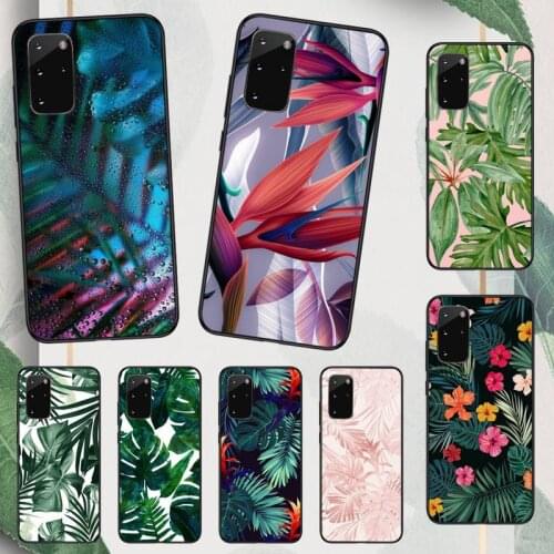 Tropical Green Plant Leaf Phone Case For Samsung galaxy S 9 10 20 A 10 21 30 31 40 50 51 71 s note 20 j 4 2018 plus