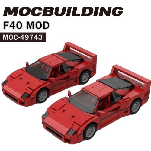 MOC High-tech Power Building Block Super Sports Car F40 MOD Car Speed Champion Technology Racing Vehicle DIY Model Kid Toy Gift
