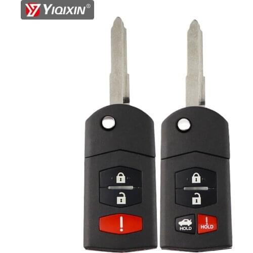 YIQIXIN 3/4 Buttons Remote Key Fob Shell Case Replacement Folding Flip For Mazda 2 3 5 6 M6 MX5 CX5 CX7 CX9 RX8 With Uncut Blade