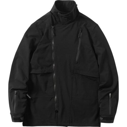 Silenstorm jacket convertible collar diagonal zipper multiple pockets techwear ninjawear darkwear streetwear japanese style