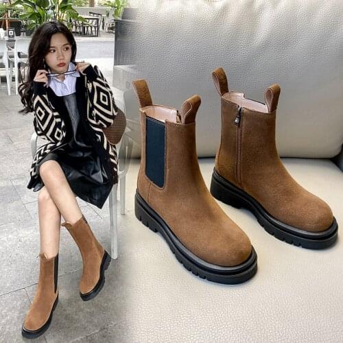 Russian winter Women ankle boots Leather boots Cow suede+Wool lining warm boots Vintage snow boots 15cm+23cm two tube heights