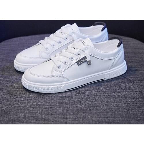 Women Sneakers Autumn Fashion Shoes Trend Leather Casual Flats Sneakers Female New Fashion Comfort White Vulcanized Female Shoes