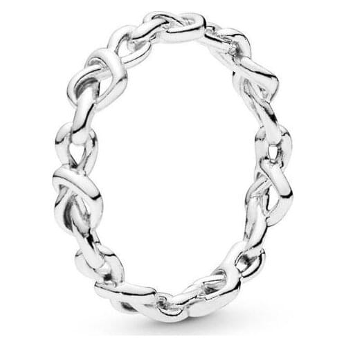 925 Sterling Silver Pandora Ring Knotted Hearts Emotional Bonds Rings For Women Wedding Party Gift Fine Jewelry