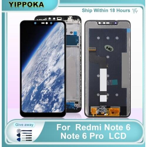 6.26" For Xiaomi Redmi Note 6 LCD Display Touch Screen Digitizer Assembly For Redmi Note 6 Pro LCD Display Screen Replacement