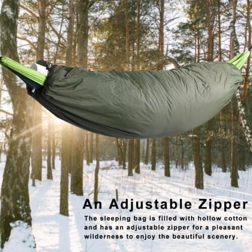 Winter Outdoor Camping Ultralight Full Length Hammock Underquilt Warm Under Quilt Blanket Zipper Elastic Hammock