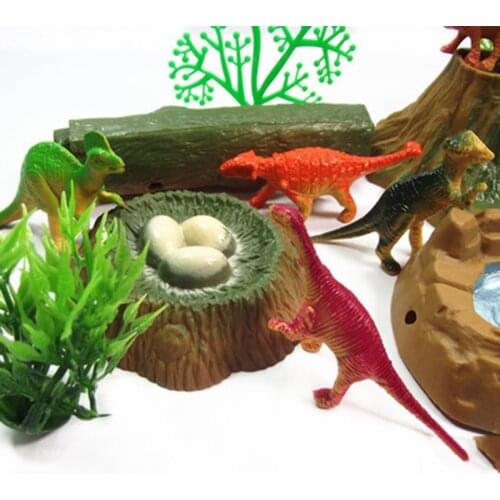 ZOCDOU 1 SetJurassic Era Dinosaur Scene Set Villa Simulation Plastic Small Animal Dinosaur Forest Model Sand Table Sand Tool