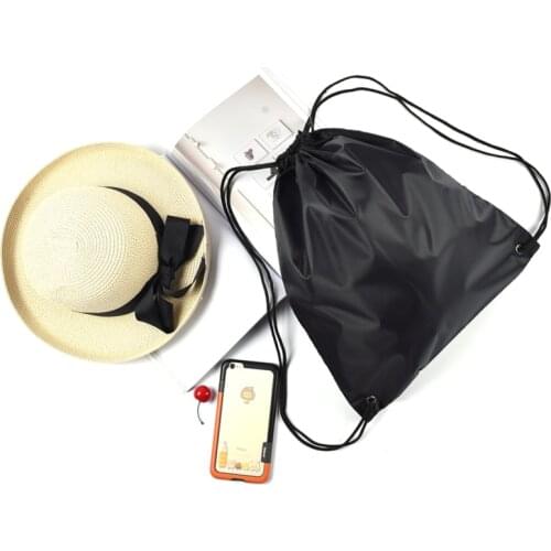 1PC New Fashion Canvas School Bags Drawstring Backpack Bag Portable Casual String Knapsack for Women Men Mochila Saco Backpack