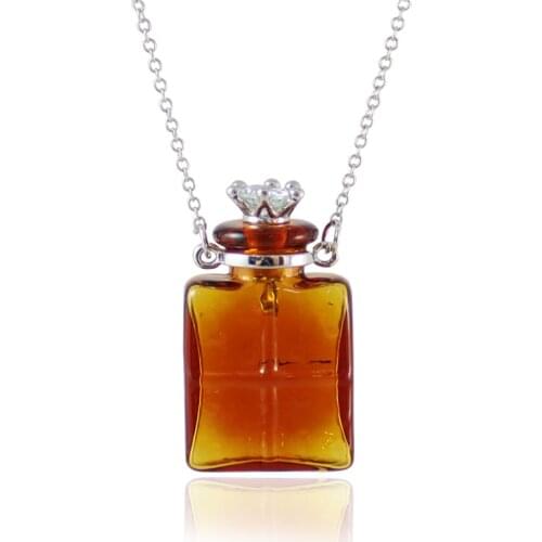 1PC Wine bottles Aroma vial jewelry Essential Oil Diffuser Necklaces Stainless Steel Chain Necklace women Jewelry