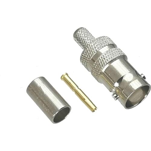 10Pcs Connector BNC Female Jack Crimp For RG58 RG142 LMR195 RG400 Cable 50ohm RF Adapter Coaxial High Quanlity