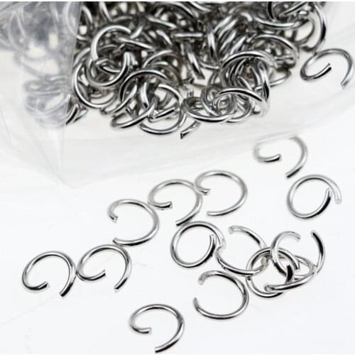 100% Stainless Steel Single Loops Open Jump Rings Split Ring Steel Color Metal Connectors Jewelry Findings Wholesale 1000pcs