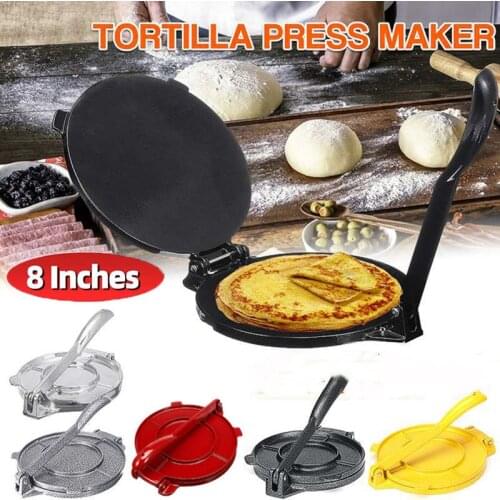 8 Inch Tortilla Press With Handle Foldable Bakeware Tool Tacos Dough Aluminium Non‑Stick Tacos Maker Home Kitchen Baking Tools