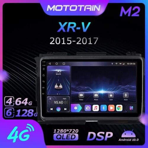 Mototain 6G+128G Android 10.0 Car Multimedia Radio Player for Honda XR-V 2015 - 2017 Auto video Head Unit 4G LTE Support SPDIF