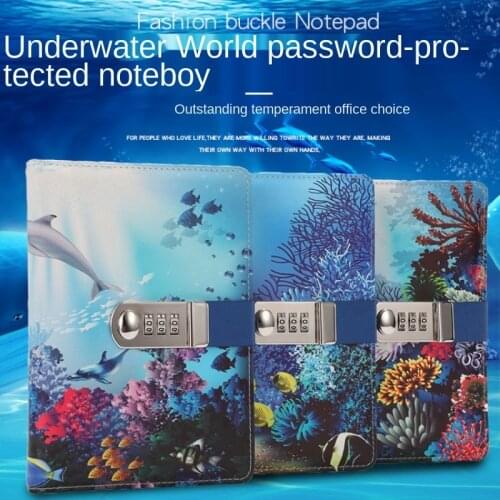 Password book with lock primary school birthday notebook creative boys notebook thickened girl student hand account book