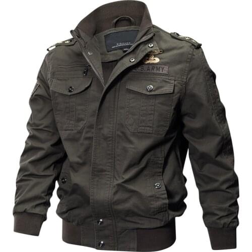 Plus Size Military Bomber Jacket Men Spring Autumn Casual Multi-pocket Pilot Jackets Male Army Cargo Flight Mens Jackets M-6XL