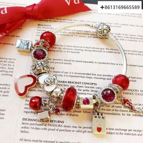 100% Pure Silver Original Copy 1:1 High Quality New Love Red Series Bracelet Manufacturers Direct Batch Free Shipping