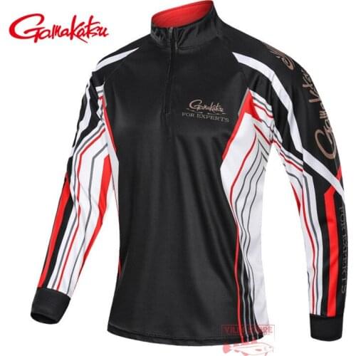 Gamakatsu Breathable Fishing Shirts Sport Outdoor Long Sleeve Fishing Clothing Profesional Quick Dry Sun Anti-UV Hiking Clothes