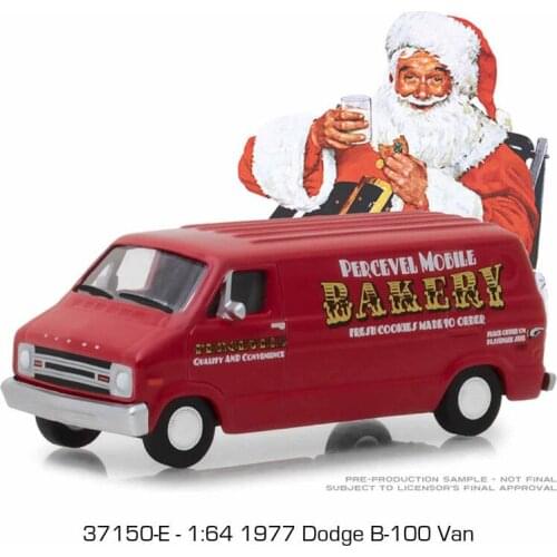 GL 1:64 Norman Rock well Series 1977 Dodge B-100 Van alloy model Car Diecast Metal Toys Birthday Gift For Kids Boy