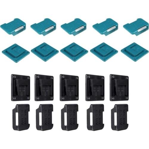 JFBL Hot 5Pcs Power Tool Battery Mount Holder for 14.4/18V Battery and Machine Storage Shelf Stand Slots Battery