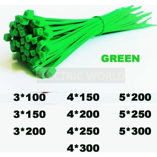 Cable Ties Green 500pcs Self-Locking Nylon Wire Cable Zip Ties 2.5x100 3.5x100 Organiser Fasten Cable Wire Tie