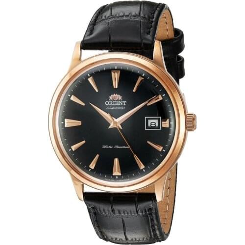 Mens watch Orient Bambino FAC00001B automatic leather strap automatic mens watch black dial leather band