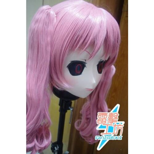 KM1251) Handmade Female Sweet Girl Resin Crossdress Outfit Cosplay Japanese Animegao Role Play Kigurumi Mask