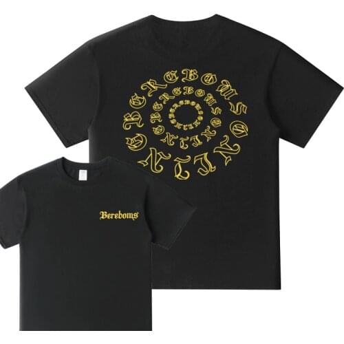 2021 Summer Front and Back Retro Monogram Printed T-shirts High Street Dark Hip Hop T shirt Men Cotton Streetwear Graphic Tees