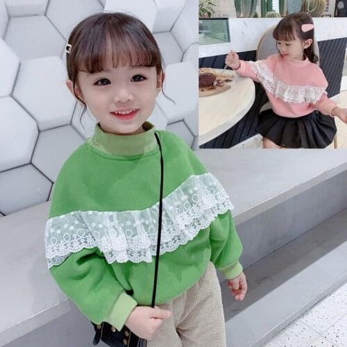 2019 Girl Baby Sweet Lace Winter Sweaters Jacket Girls Kids Tops Children Clothing