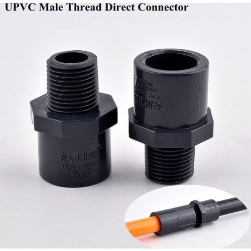 1/2"~2" Male Thread UPVC Direct Pipe Connector Aquarium Fish Tank Water Tube Joint Garden Watering Irrigation Fittings System